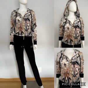 NWT WOMEN VELOUR TRACKSUIT 2PC‎ SET HOODED JACKET/BLACK PANTS LOUNGEWEAR JOGGERS
